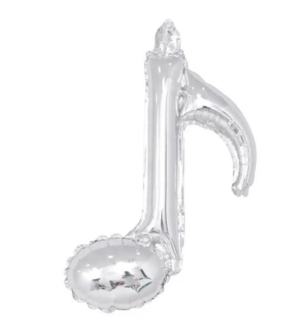 Воздушный шар Нота 42х26 см Серебряный (13423394)