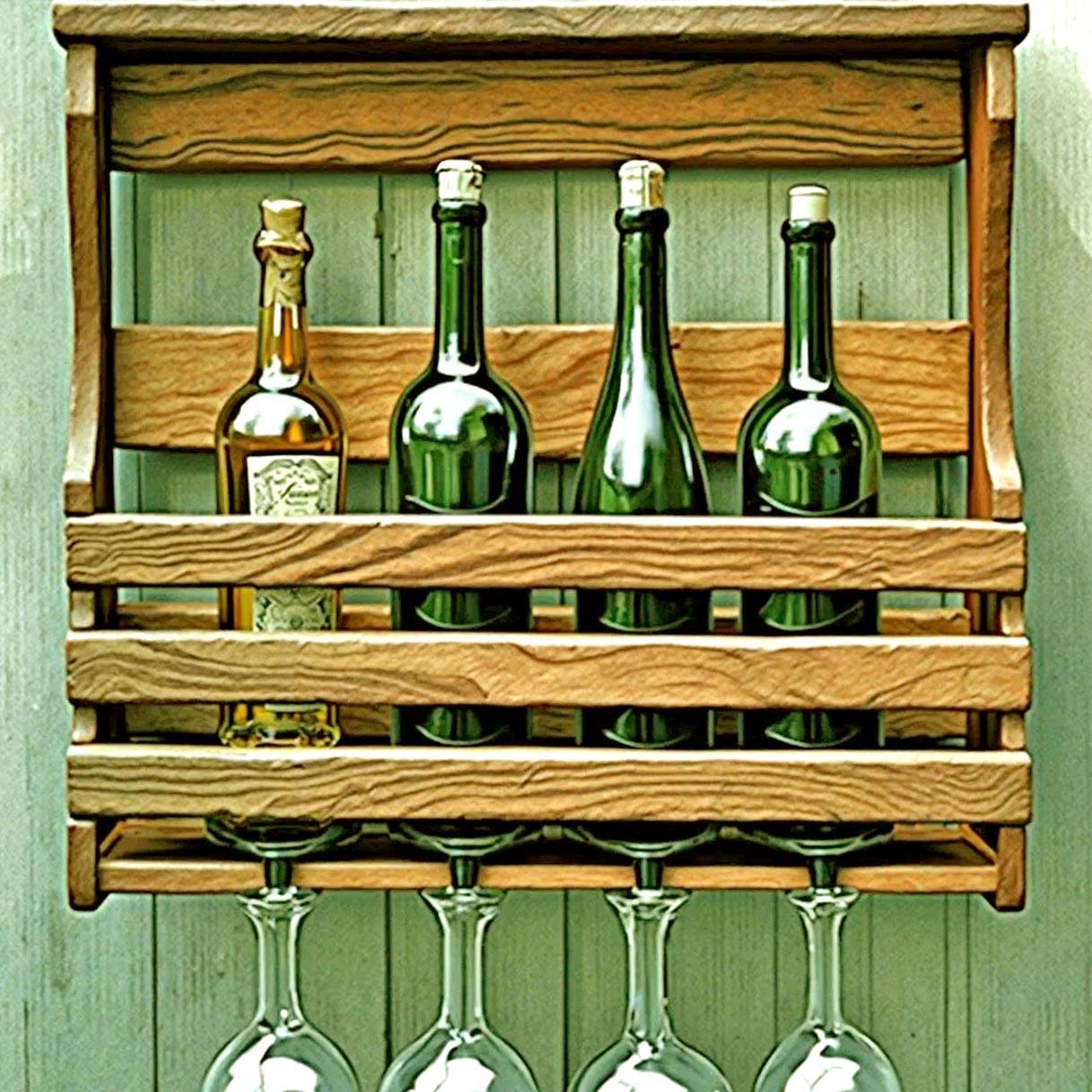 Полка для вина настенная из дерева Индзай Сиена (ПНК-006105)