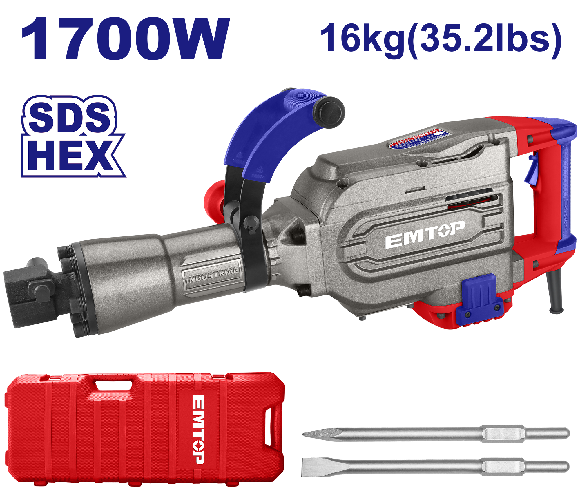 Відбійний молоток EMTOP EDBRH1701 - фото 2 Відбійний молоток EMTOP EDBRH1701 - фото 2