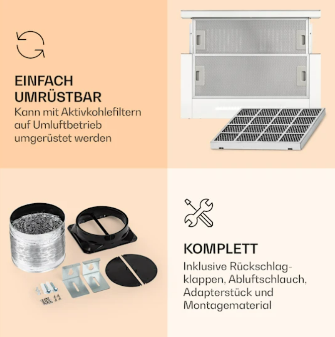 Вытяжка Klarstein Mariana Neo 60 с плоским экраном 640 м3/ч 60 см (10035925) - фото 6 Вытяжка Klarstein Mariana Neo 60 с плоским экраном 640 м3/ч 60 см (10035925) - фото 6