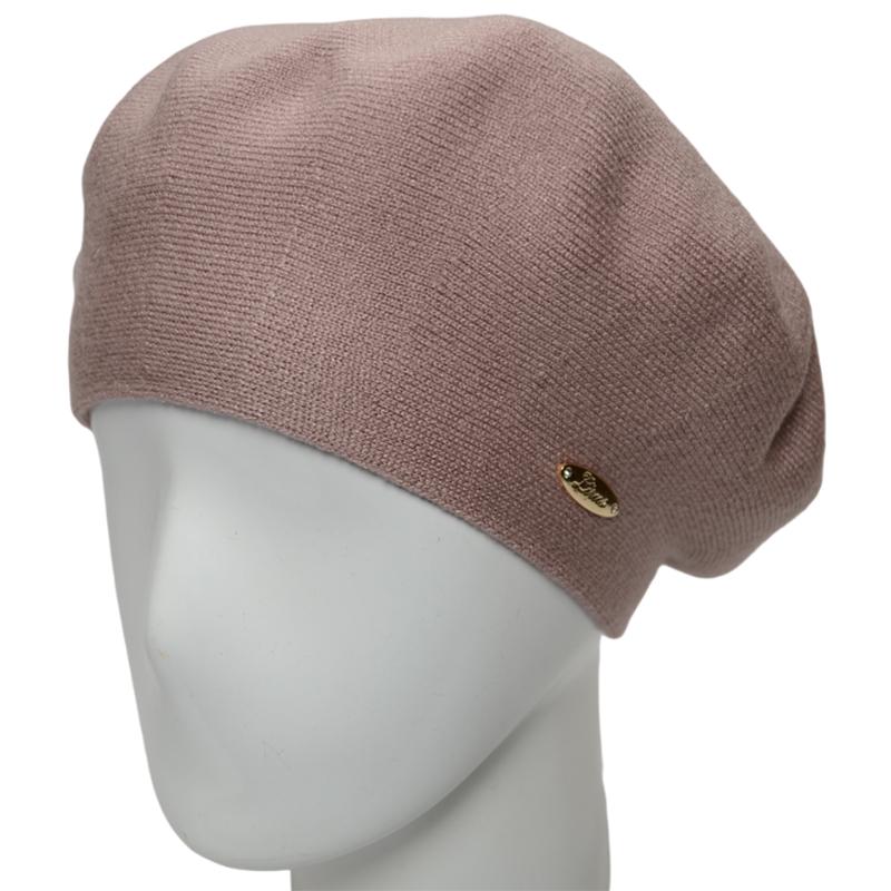 Берет женский двойной Novita Софи из вискозы теплый мягкий L р. 57-58 Какао