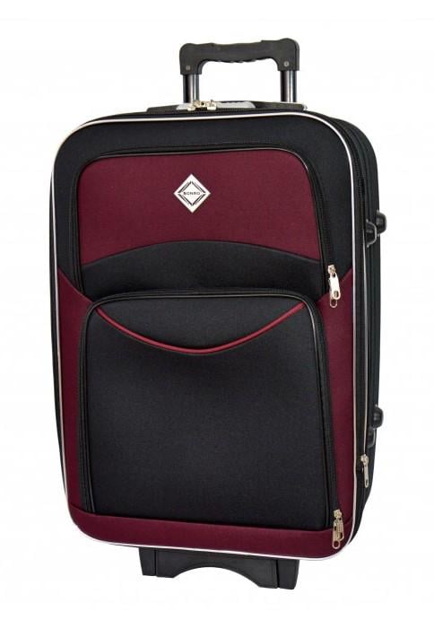 Валіза Bonro Style середня Чорно-вишнева (1665)