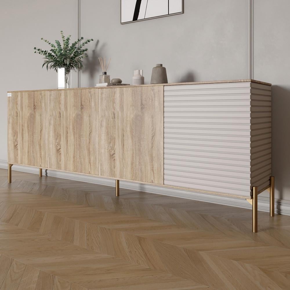 Комод на золотых металлических ножках Lion Грей 204x38x76,5 см Дуб сонома трюфель/Кашемир (Lion-042637) Комод на золотых металлических ножках Lion Грей 204x38x76,5 см Дуб сонома трюфель/Кашемир (Lion-042637)