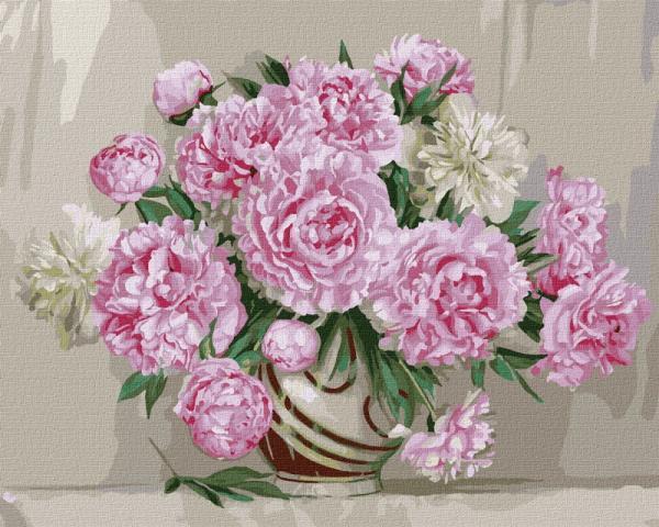 Картина по номерам Идейка Цветы Волшебные пионы 40х50 см в термопакете (KHO3197)