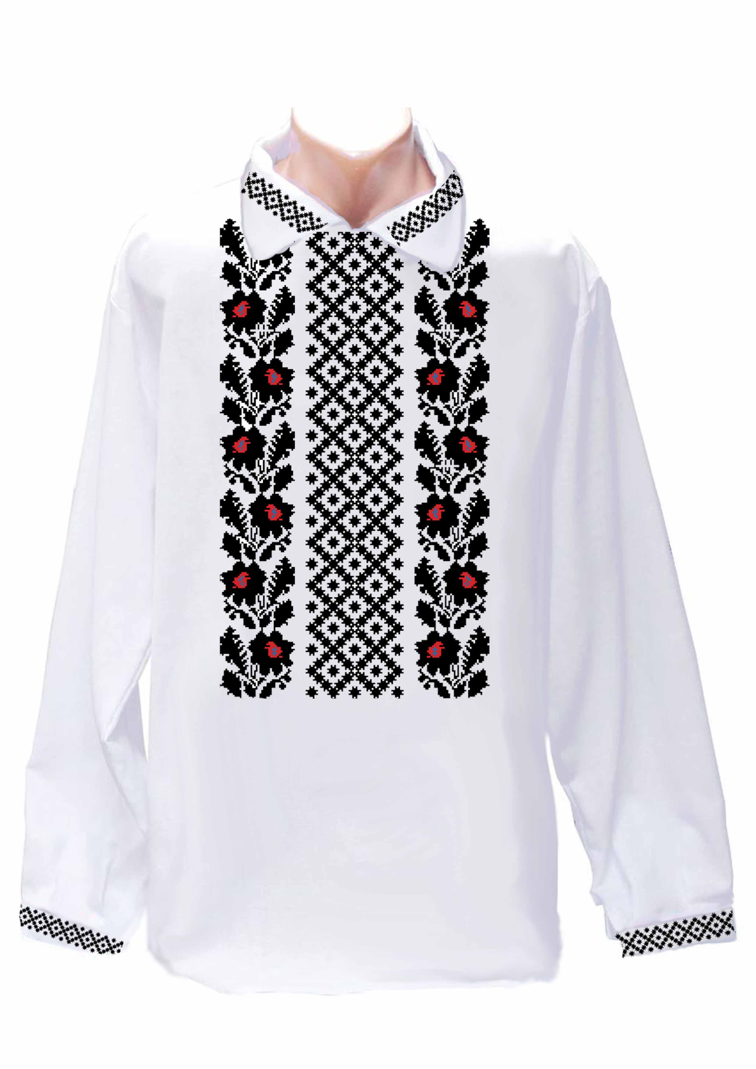 Заготовка для вишивки нитками або бісером/сорочка чоловіча не пошита СЧД-250 домоткане полотно