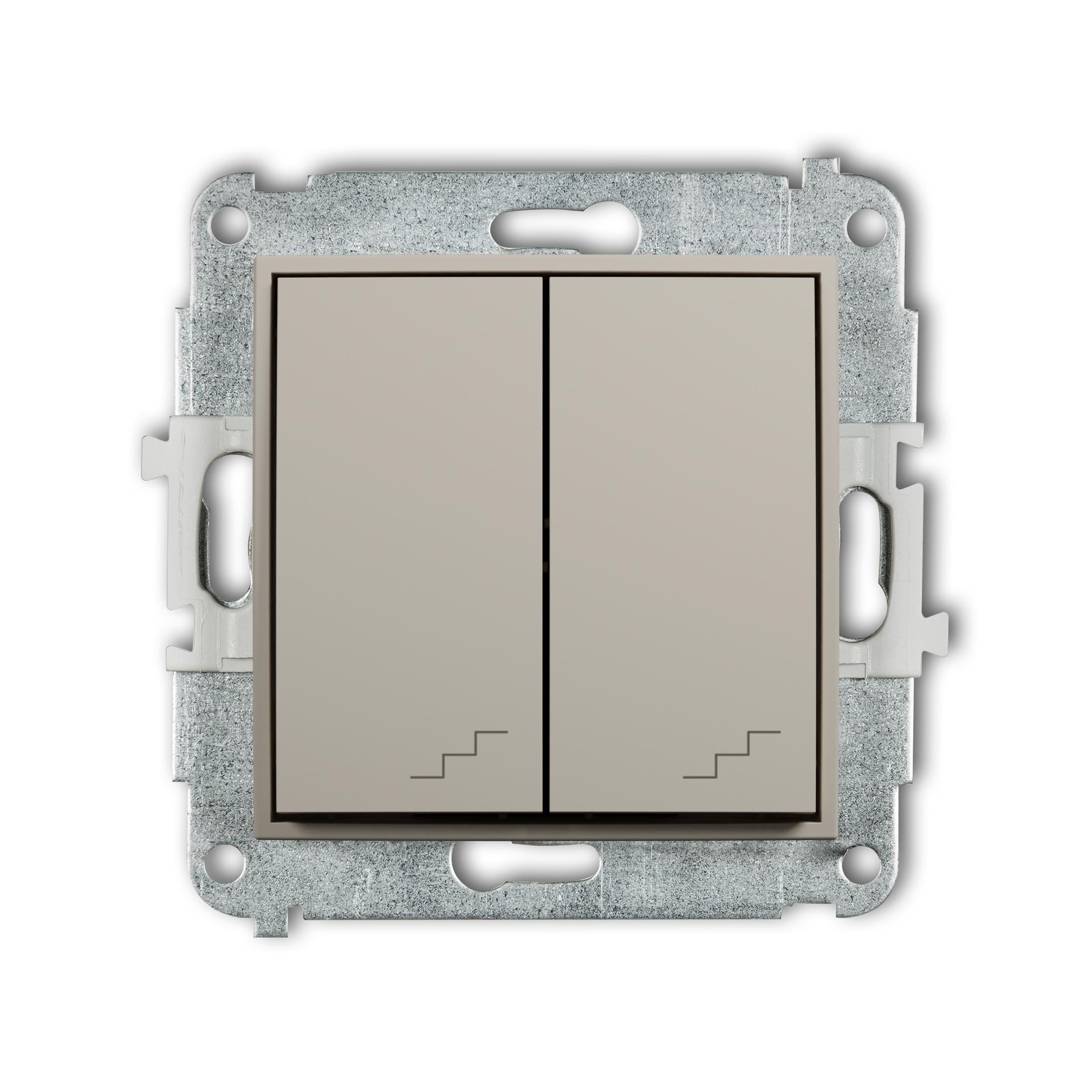 Выключатель 2-клавишный проходной Karlik Mini Taupe (60MWP-33)