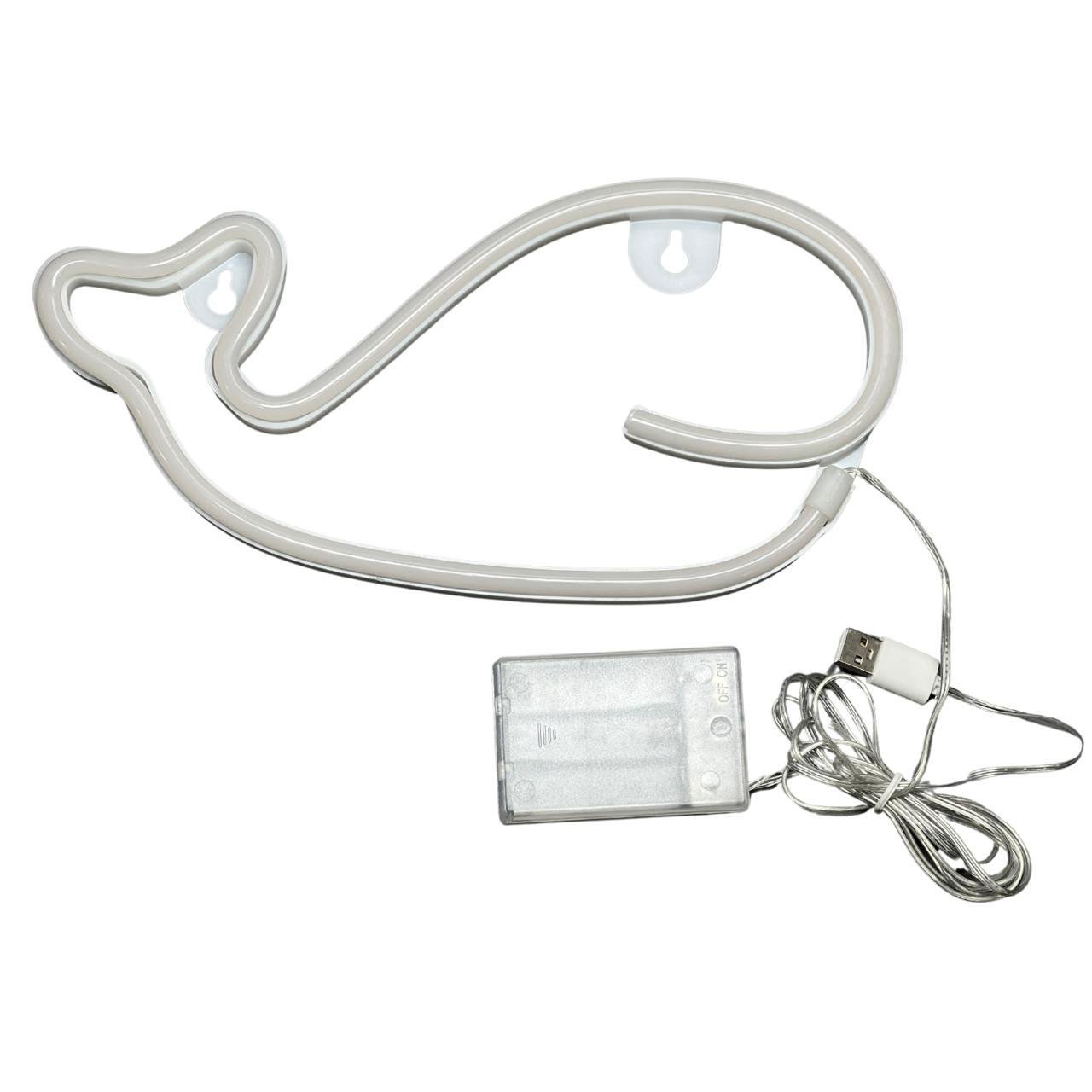 Светильник настенный Decoration Lamp Whale на батарейках и USB Розовый (747806)