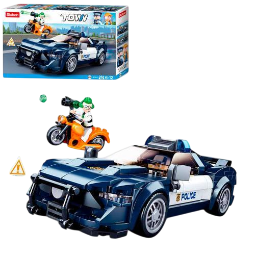 Конструктор Sluban Поліція M38-B1063 машина мотоцикл фігурки 284 деталі (MTT-195546)
