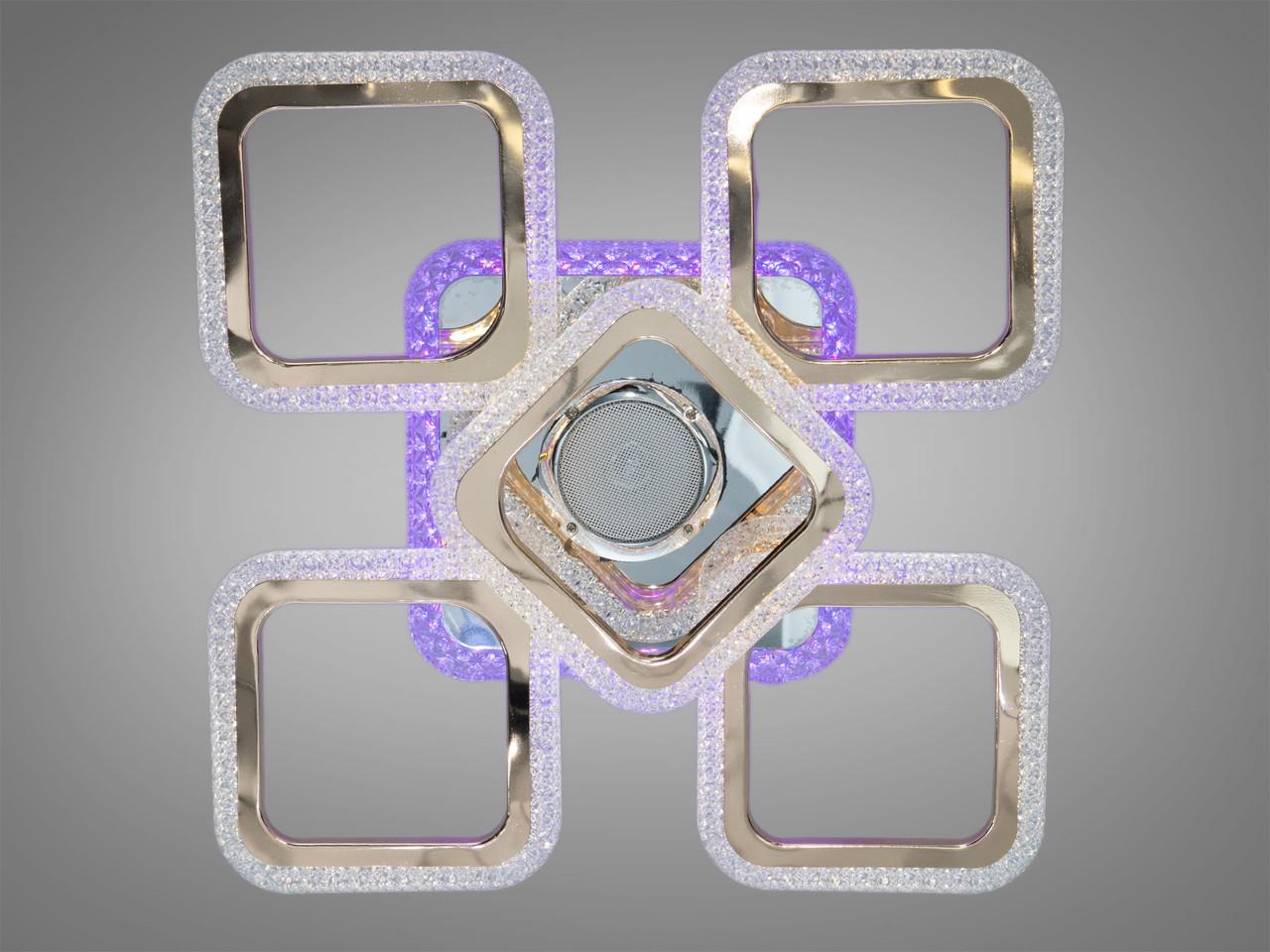 Светодиодная потолочная люстра для гостиной Diasha J618/4+1HR+G MP3 LED 3color dimmer 62 Вт с пультом и MP3 (2929951381)