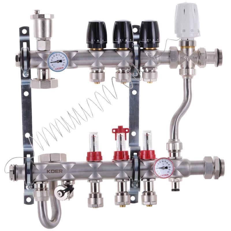 Коллектор KOER KR.S1013-3 1"х3 SUS304 c евроконусами 3/4-16 (KR2946)