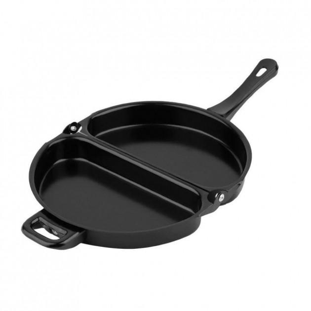 Двойная сковорода для омлета Folding Omelette Pan Black с антипригарным покрытием