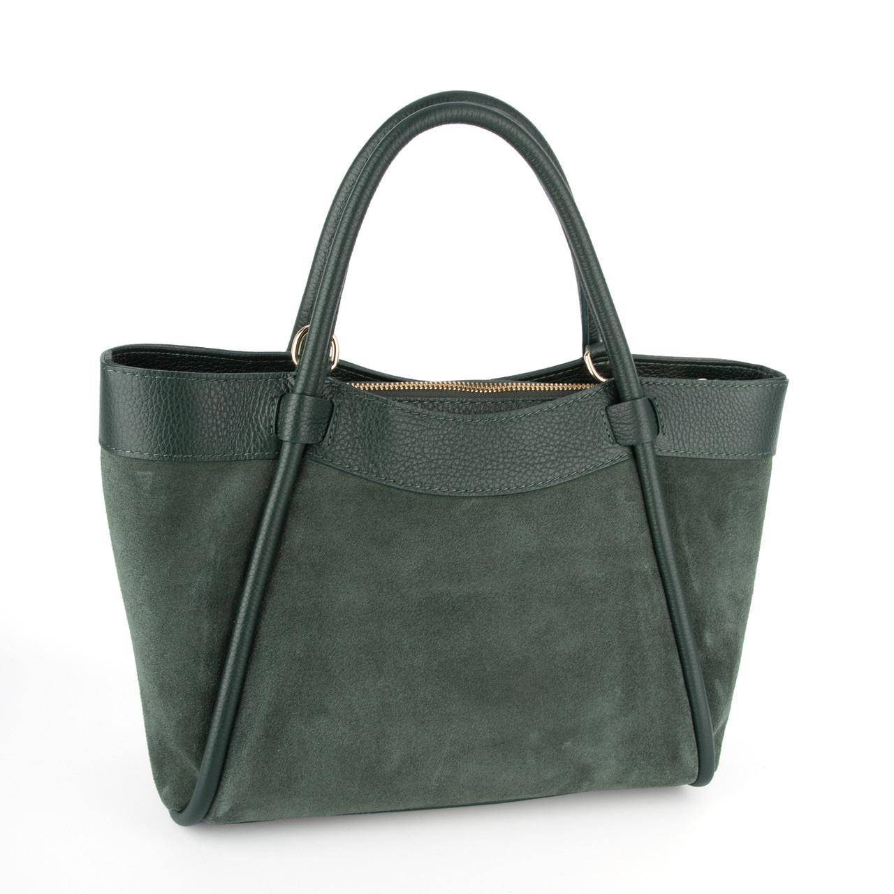 Сумка женская Virginia Conti замшевая с 2 ручками Темно-зеленый (04027) - фото 1 Сумка женская Virginia Conti замшевая с 2 ручками Темно-зеленый (04027) - фото 1