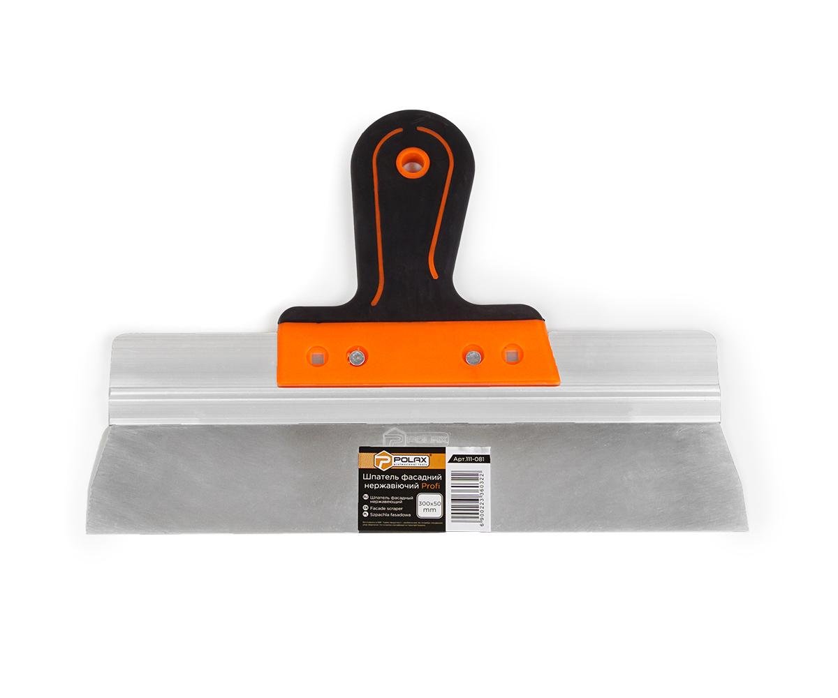 Шпатель фасадний Polax нержавіючий Profi 300x50 мм двокомпонентна ручка (111-081)