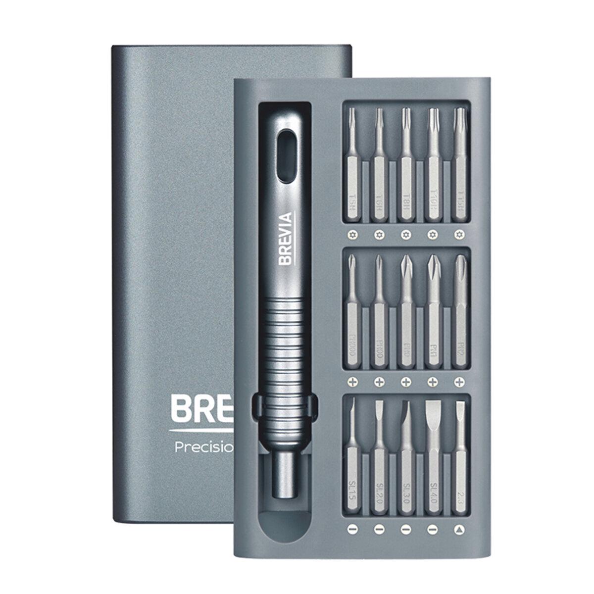 Отвертка Brevia с комплектом насадок для точных работ 31в1