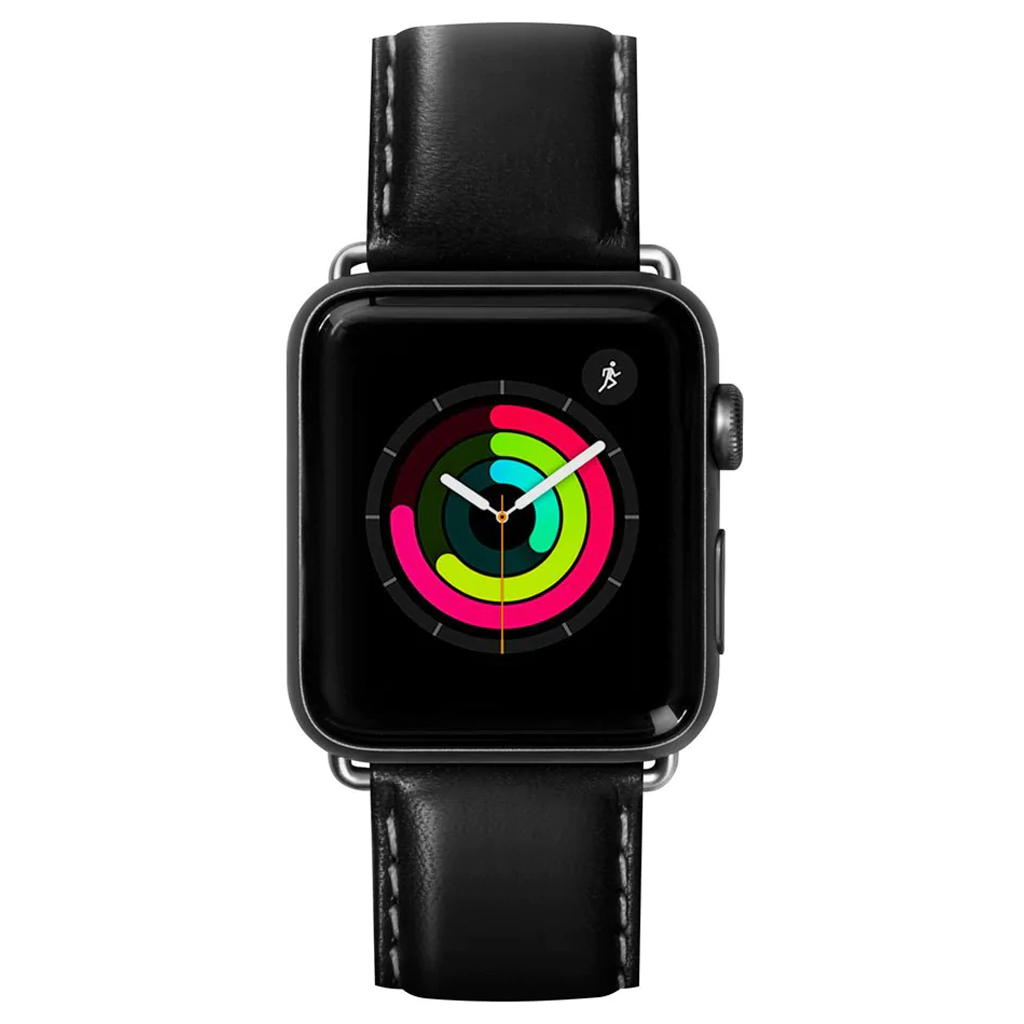 Кожанный ремешок Laut Oxford for Watch 45/44/42mm, Noir (LAUT_AWL_OX_BK)