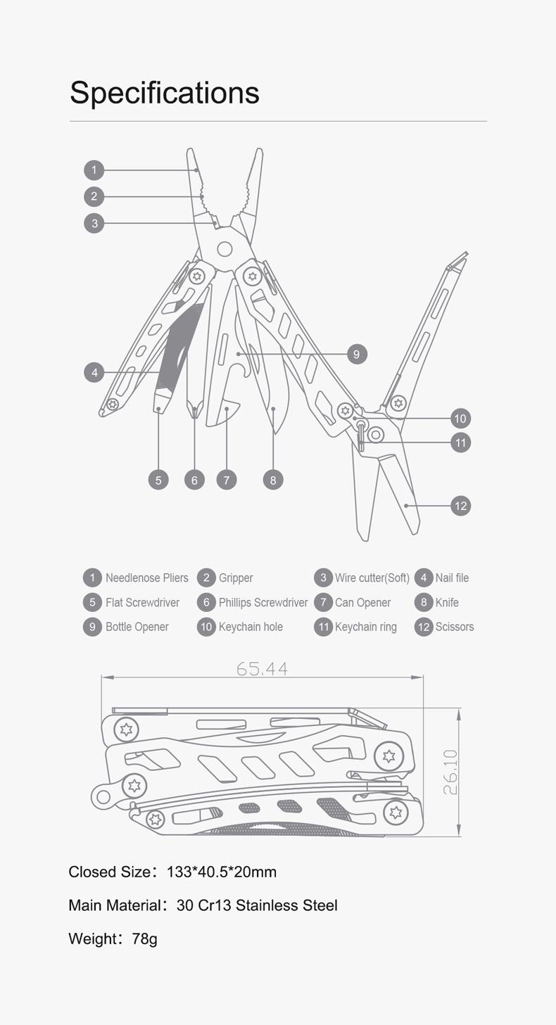 Мультитул NexTool Mini Multi-function Knife (KT5022) - фото 4