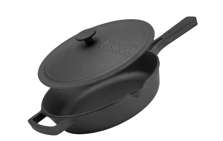 Сковорода-жаровня чугунная Brizoll monolith с литой ручкой та чугунной крышкой 260х60 мм (M2660P-1)