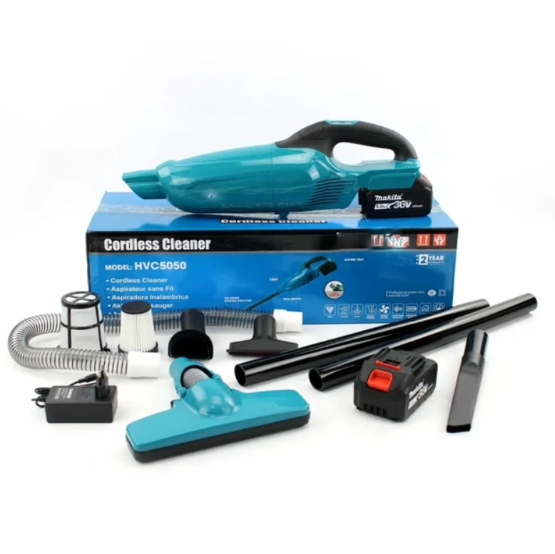 Пылесос аккумуляторный с набором насадок 48V 6 Ah Голубой (33100541)