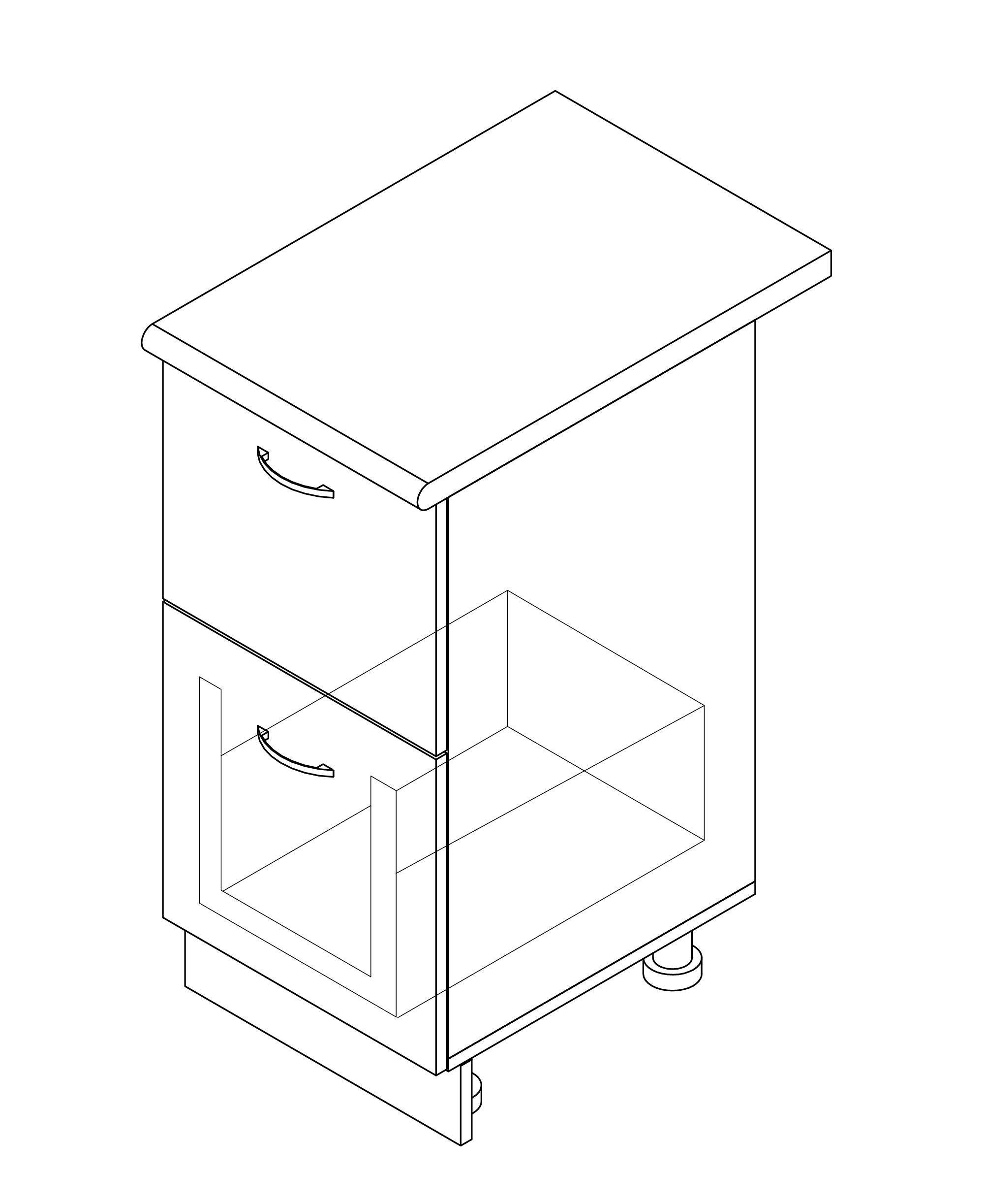 Тумба з двома ящиками МАКСІ-МЕблІ зі стільницею 1-й кат. складська програма 600 Дуб сонома/Білий гладкий (70107) - фото 2 Тумба з двома ящиками МАКСІ-МЕблІ зі стільницею 1-й кат. складська програма 600 Дуб сонома/Білий гладкий (70107) - фото 2