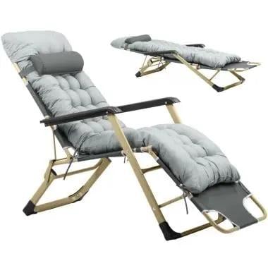 Шезлонг лежак садовый с матрасом 150 кг Серый - фото 2 Шезлонг лежак садовый с матрасом 150 кг Серый - фото 2