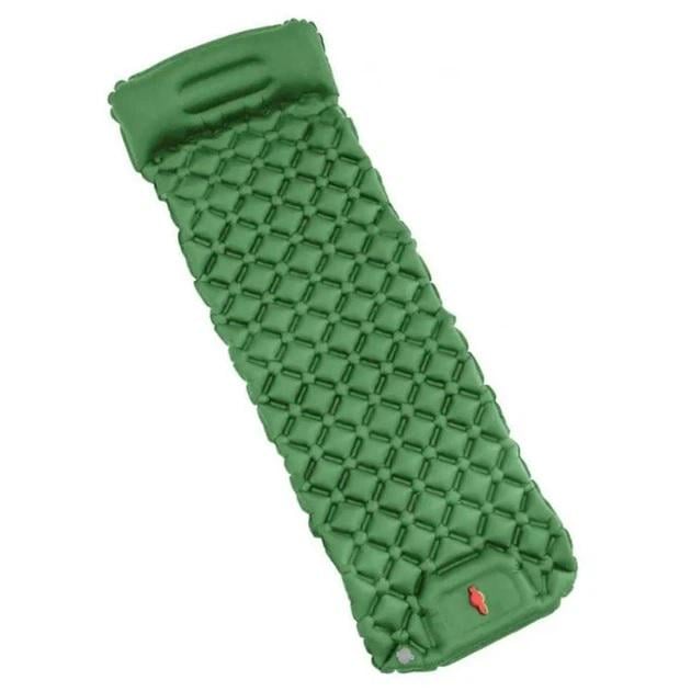 Надувной матрас с подушкой Inflatable cushion 190х58х5 см Зеленый