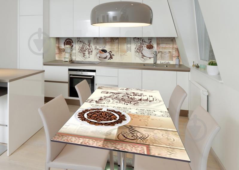 Наклейка 3Д виниловая на стол Zatarga «Кофейная переписка» 650х1200 мм для домов, квартир, столов, кофейн,