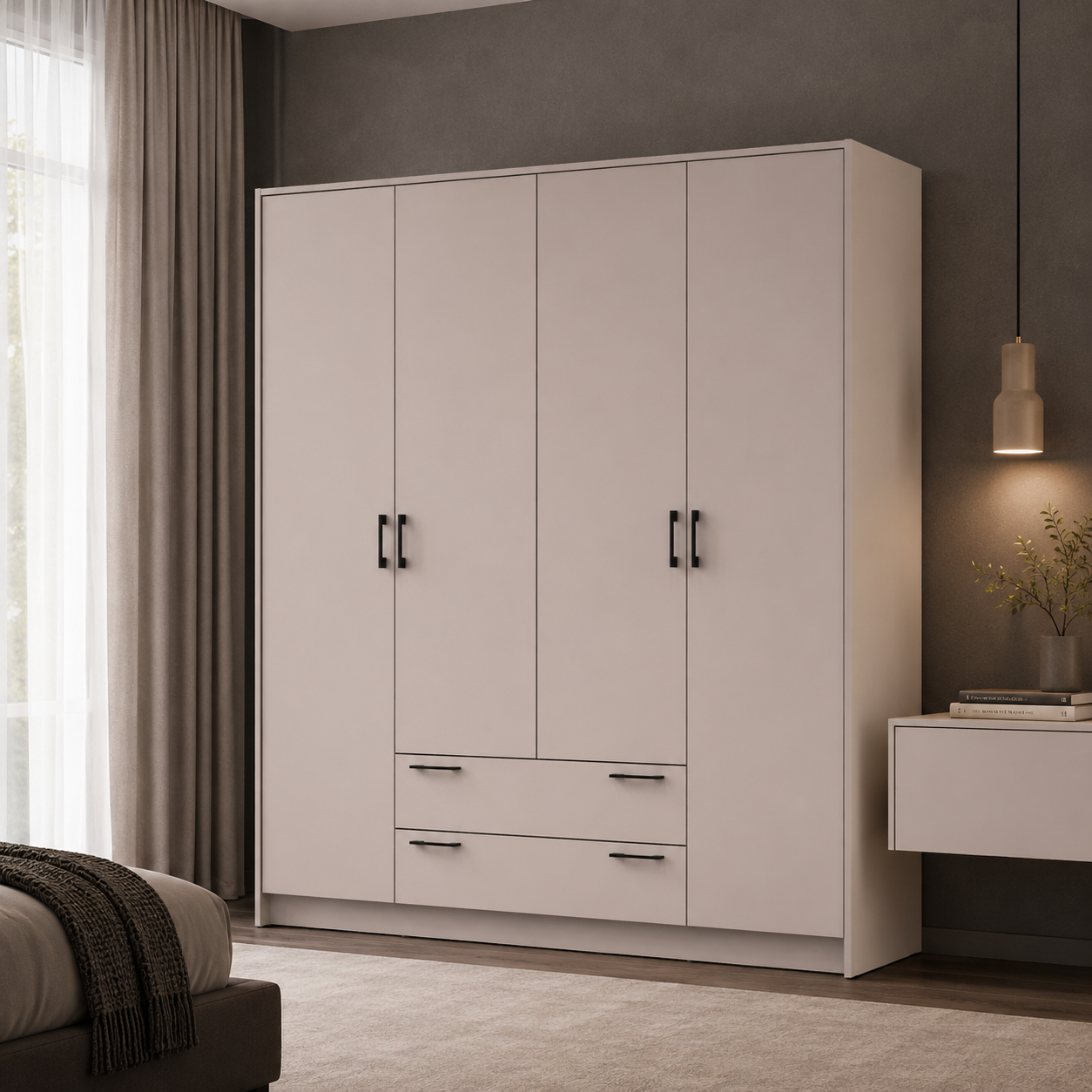 Шкаф для одежды Doros Ронди 4 ДСП 160х52х195 см Кашемир (80738477) Шкаф для одежды Doros Ронди 4 ДСП 160х52х195 см Кашемир (80738477)