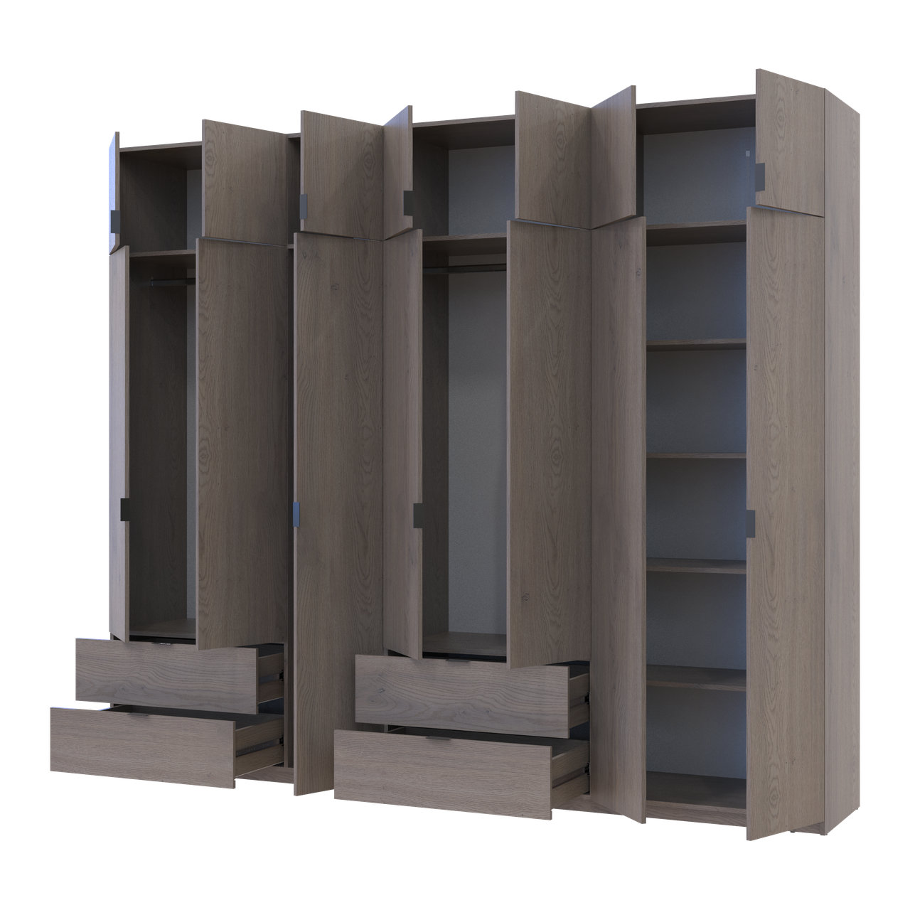 Шкаф для одежды Doros Лукас 3+4 ДСП 280х50х240 см Канноло (42005244)