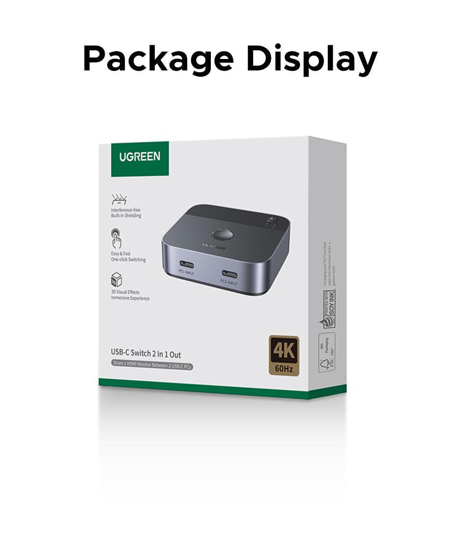 Перемикач Ugreen HDMI USB-C 2 входи 4K 60Hz HDR (29516563) - фото 15 Перемикач Ugreen HDMI USB-C 2 входи 4K 60Hz HDR (29516563) - фото 15
