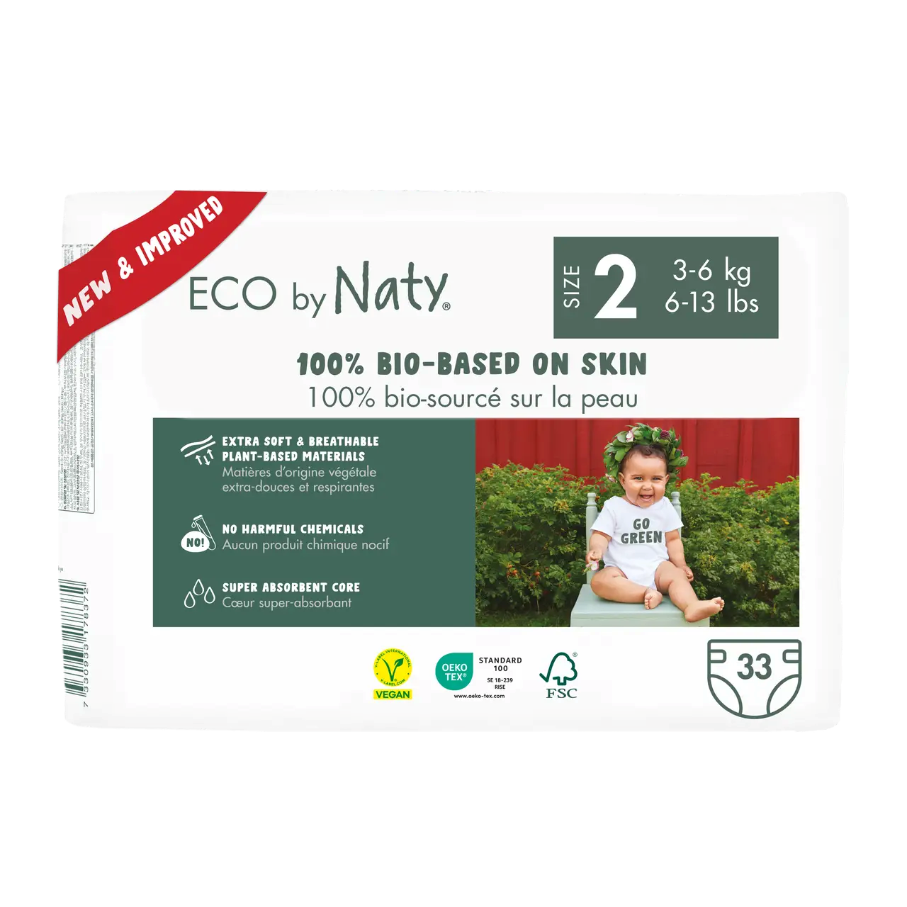 Подгузники органические Eco by Naty  2 от 3 до 6 кг 33 шт.