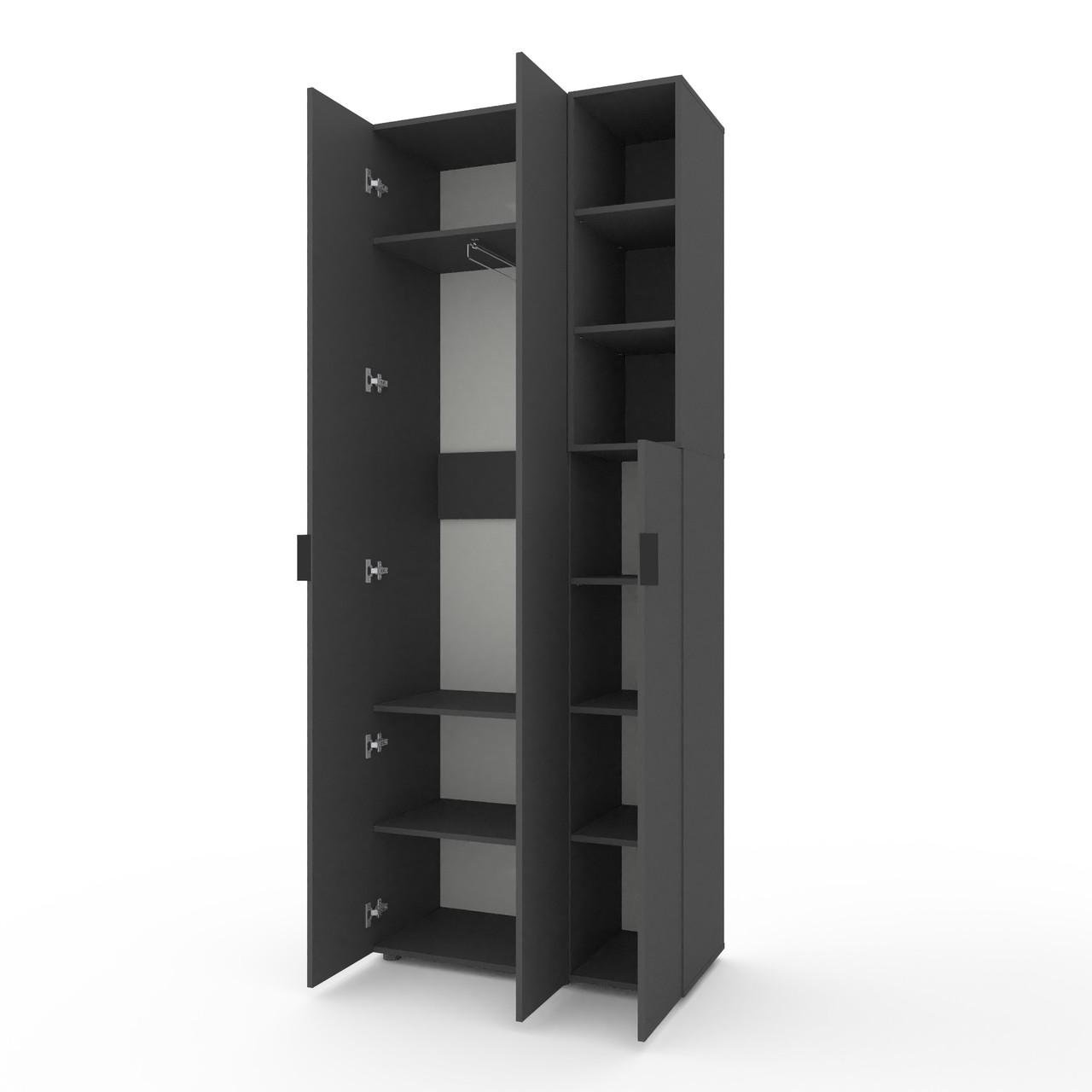 Шкаф Metkas Home A003R ЛДСП 900x420x2300 мм Антрацитовый