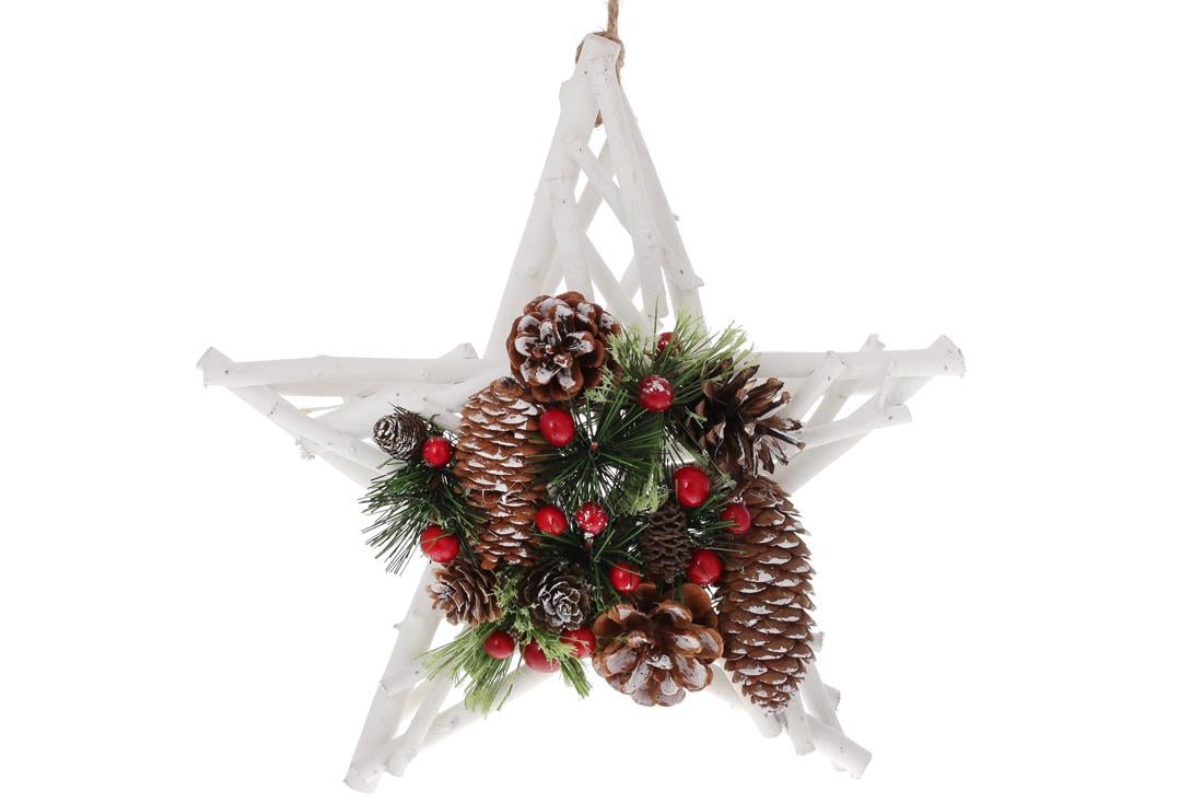 Декор підвісний BonaDi Зірка з хвоєю і ягодами (NY27-741) Декор підвісний BonaDi Зірка з хвоєю і ягодами (NY27-741)