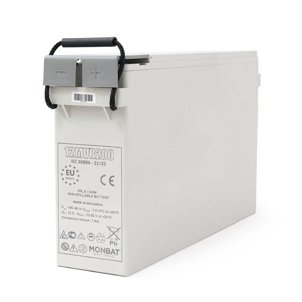 Акумуляторна батарея MONBAT FRONT TERMINAL 12MVR200 AGM 12V/200 Ah 555x125x316 мм 59,2 кг