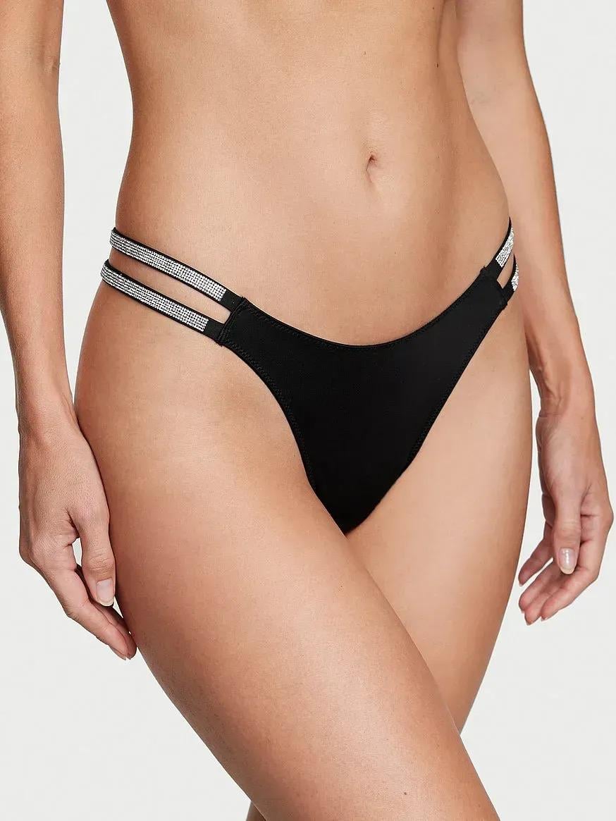 Трусики со стразами Victoria's Secret Very Sexy Double Shine Strap Smooth Thong Panty Black M Черный (26709635) Трусики со стразами Victoria's Secret Very Sexy Double Shine Strap Smooth Thong Panty Black M Черный (26709635)