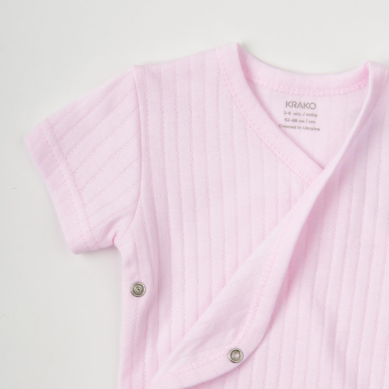 Боди с коротким рукавом Ажур 1-3 мес. 56-62 см Розовый - фото 4