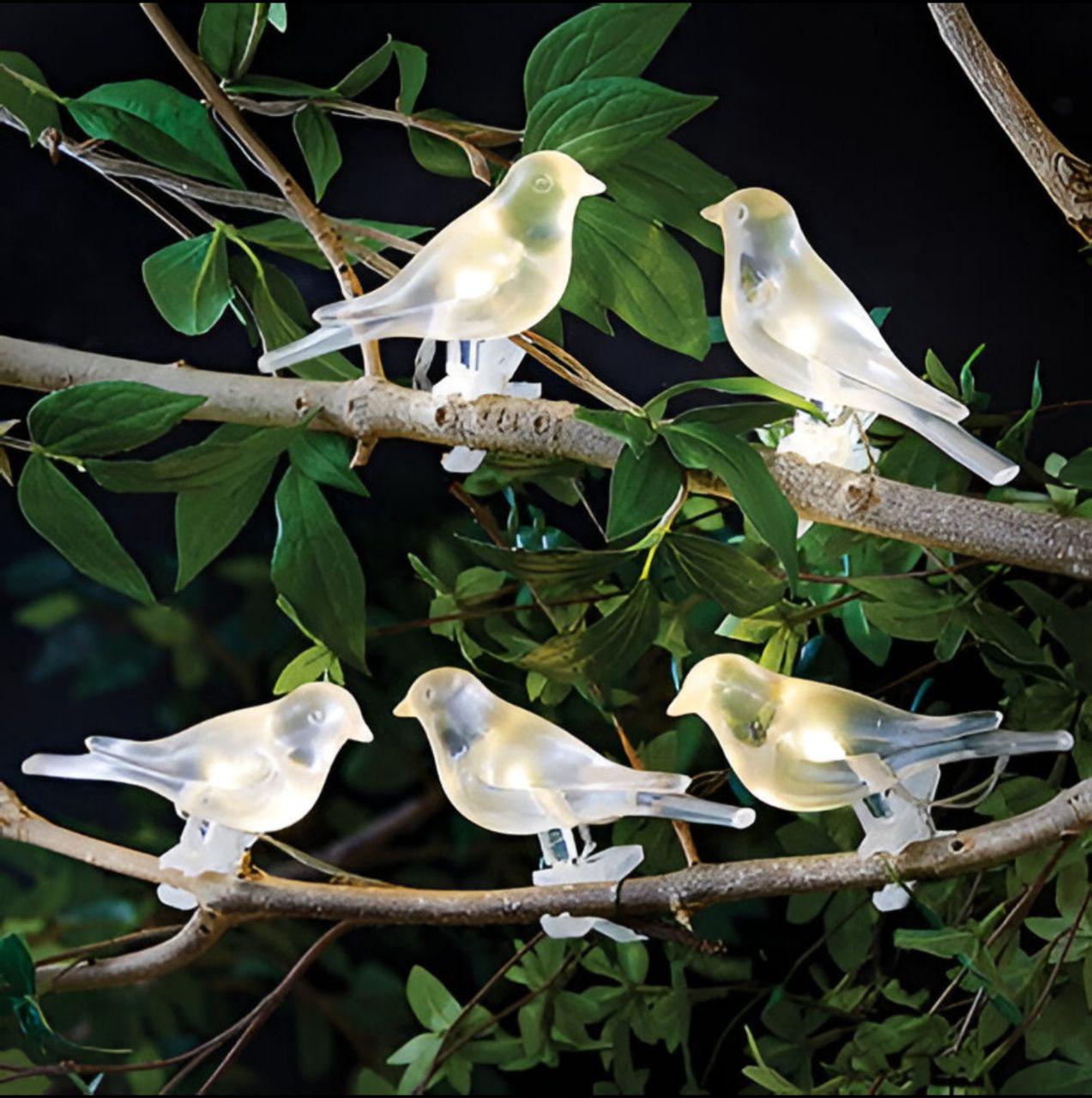 Гирлянда садовая 6551/DM на солнечной батарее 3,2 м с 5 LED-птичками на прищепках Теплый свет (32157364)