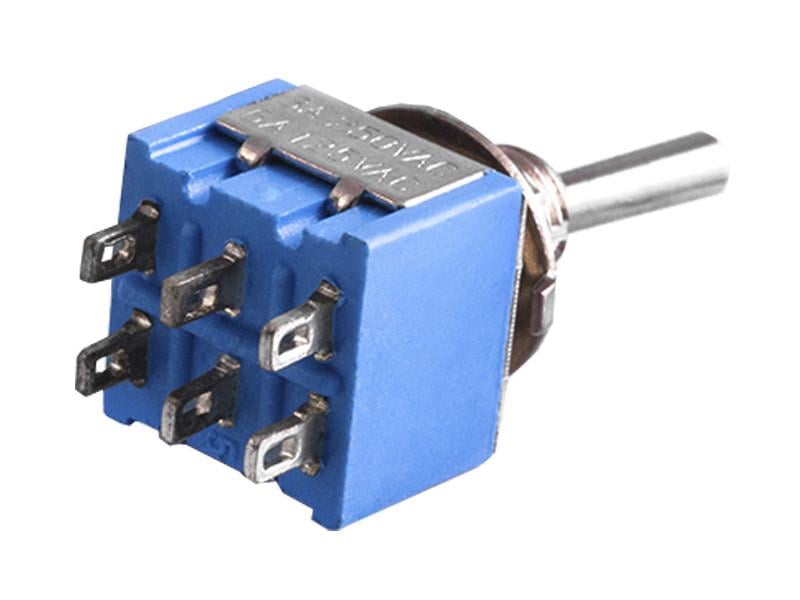 Тумблер 6 pin малий 3 положення з фіксатором (MTS-203) Тумблер 6 pin малий 3 положення з фіксатором (MTS-203)