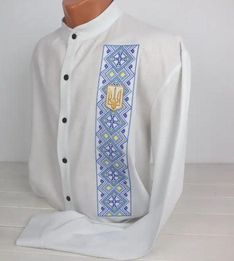 Рубашка мужская с вышивкой S/M (0001735-S/M) Рубашка мужская с вышивкой S/M (0001735-S/M)