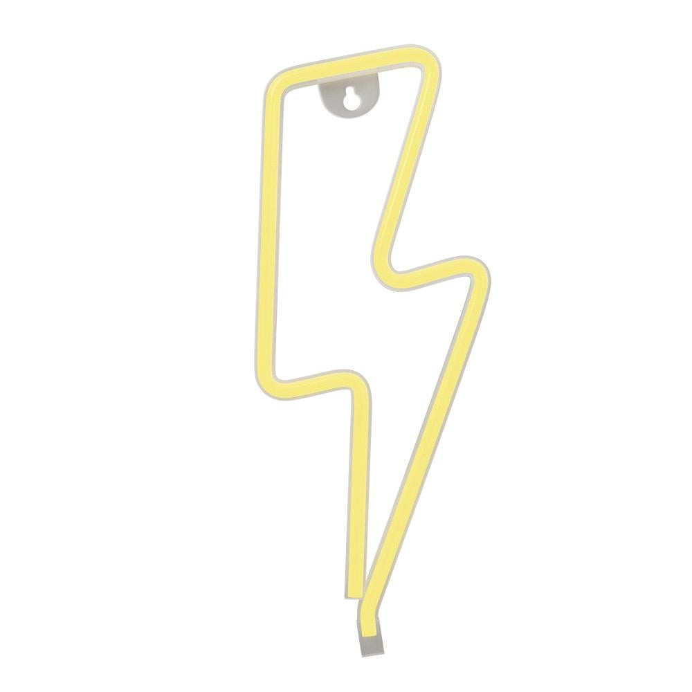 Неоновий світильник настінний декоративний Блискавка на батарейках/USB 34х13 см (2732682248)