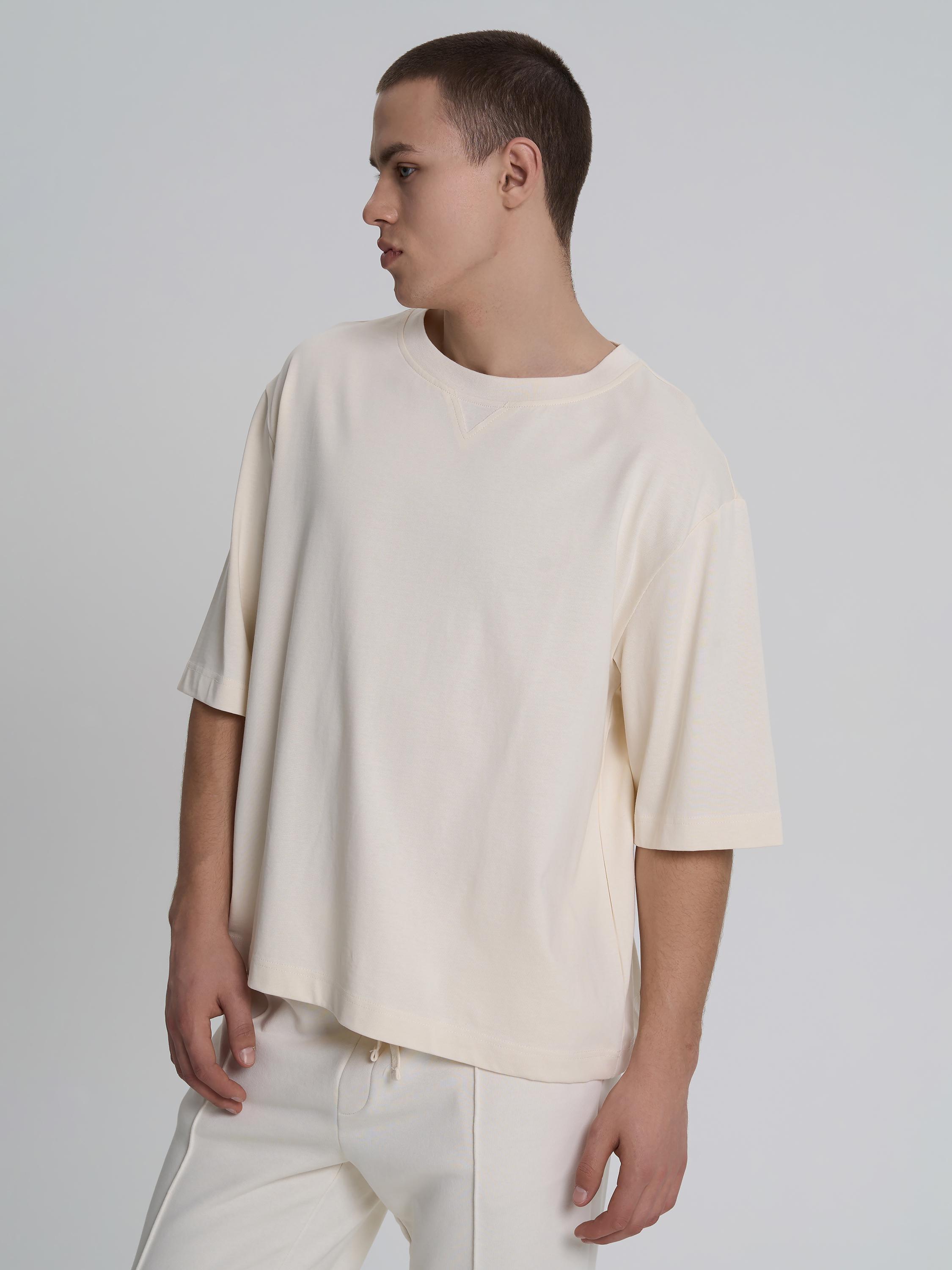 Футболка мужская с декоративной строчкой ROZA 240652 S Светло-бежевый (4824005722882) - фото 4 Футболка мужская с декоративной строчкой ROZA 240652 S Светло-бежевый (4824005722882) - фото 4