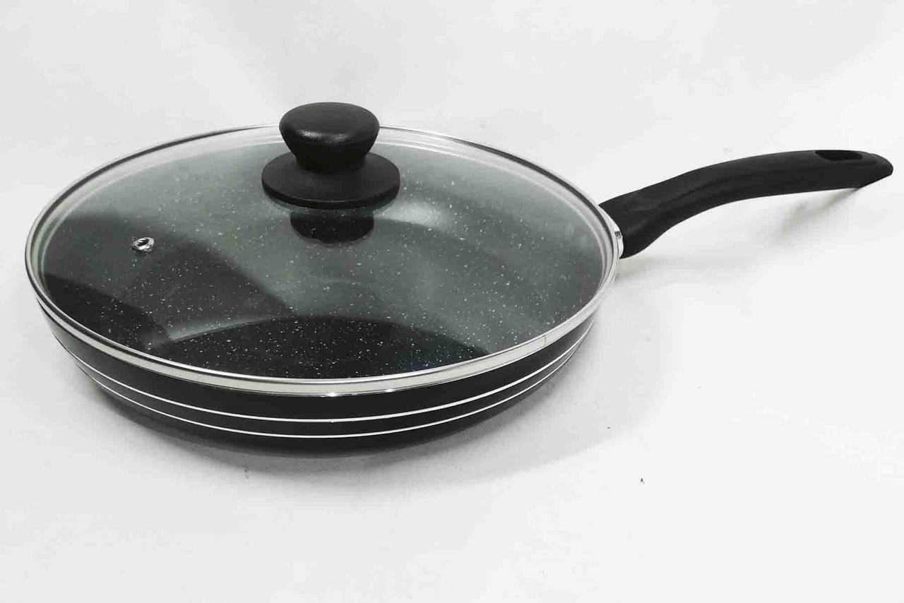 Сковорідка Unique UN-5165 26 см з кришкою та мармуровим покриттям (13092)