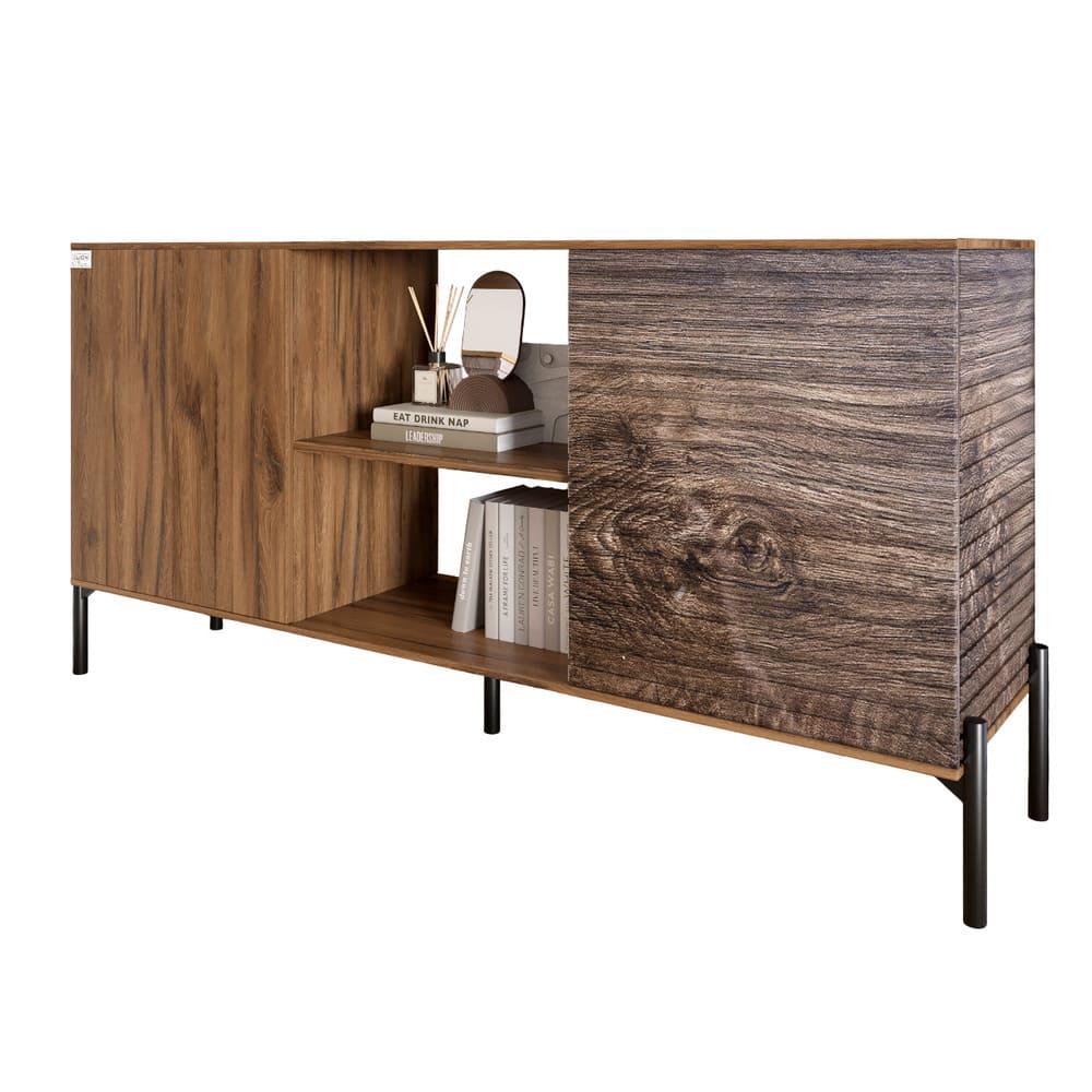 Комод открытый Lion Грей на черных металлических ножках Дуб Ливорно/Дерево (000-000-2169) - фото 2 Комод открытый Lion Грей на черных металлических ножках Дуб Ливорно/Дерево (000-000-2169) - фото 2