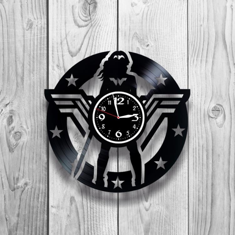 Часы настенные Капитан Марвел 0530 из виниловой пластинки