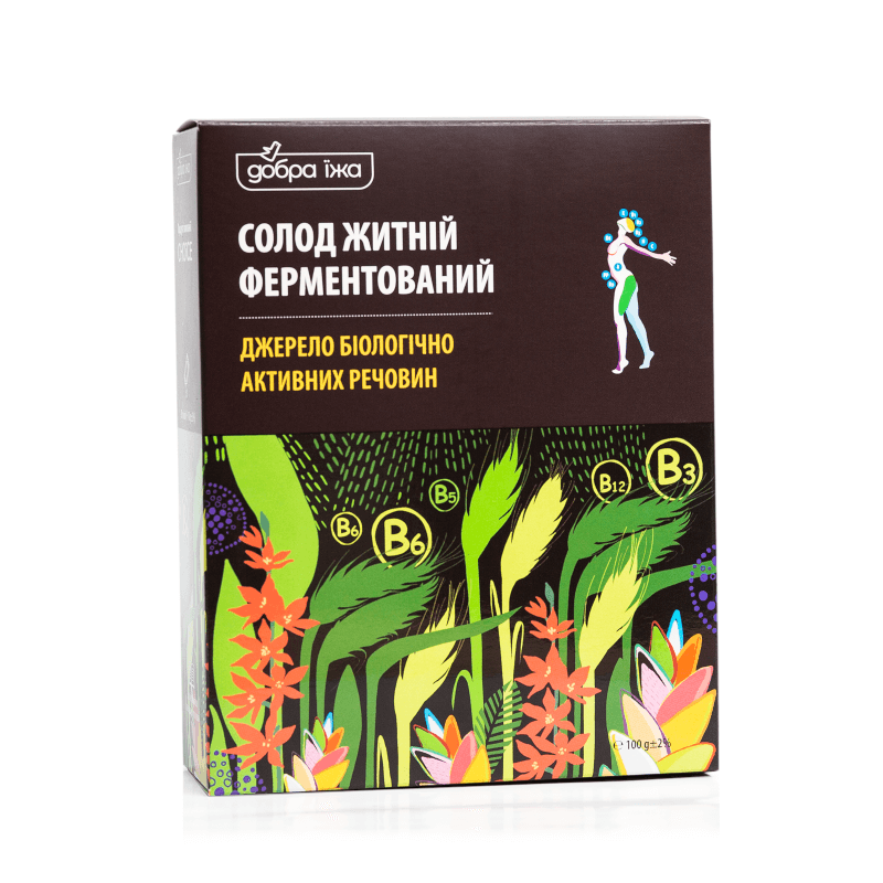 Солод ферментований Добра Їжа житній 100 г в стіках