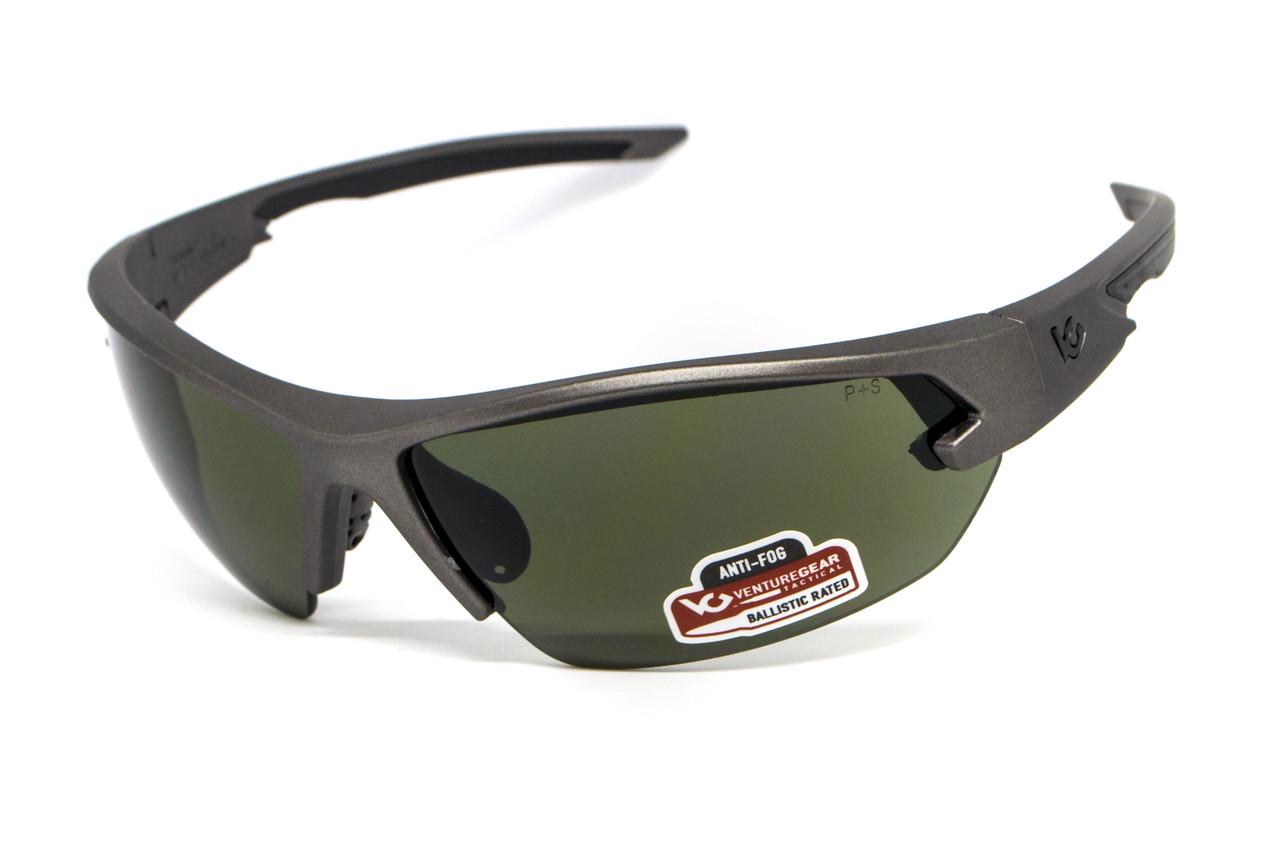 Очки Venture Gear Tactical Semtex 2.0 Gun Metal Anti-Fog Черно-зеленый в оправе темный металлик (69961757984482)