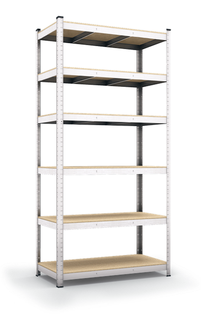 Стеллаж металлический Меткас 2400х1200х600 мм на 6 полок МДФ