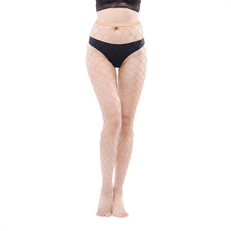 Колготки в крупную сеточку One Size Бежевый