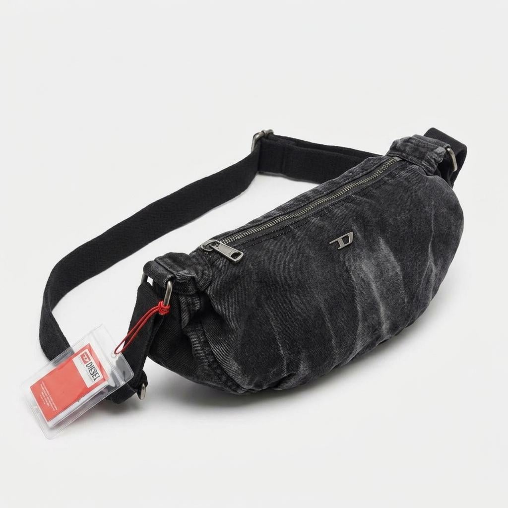 Сумка джинсовая Diesel Rave Hobo S Washed унисекс через плечо Black