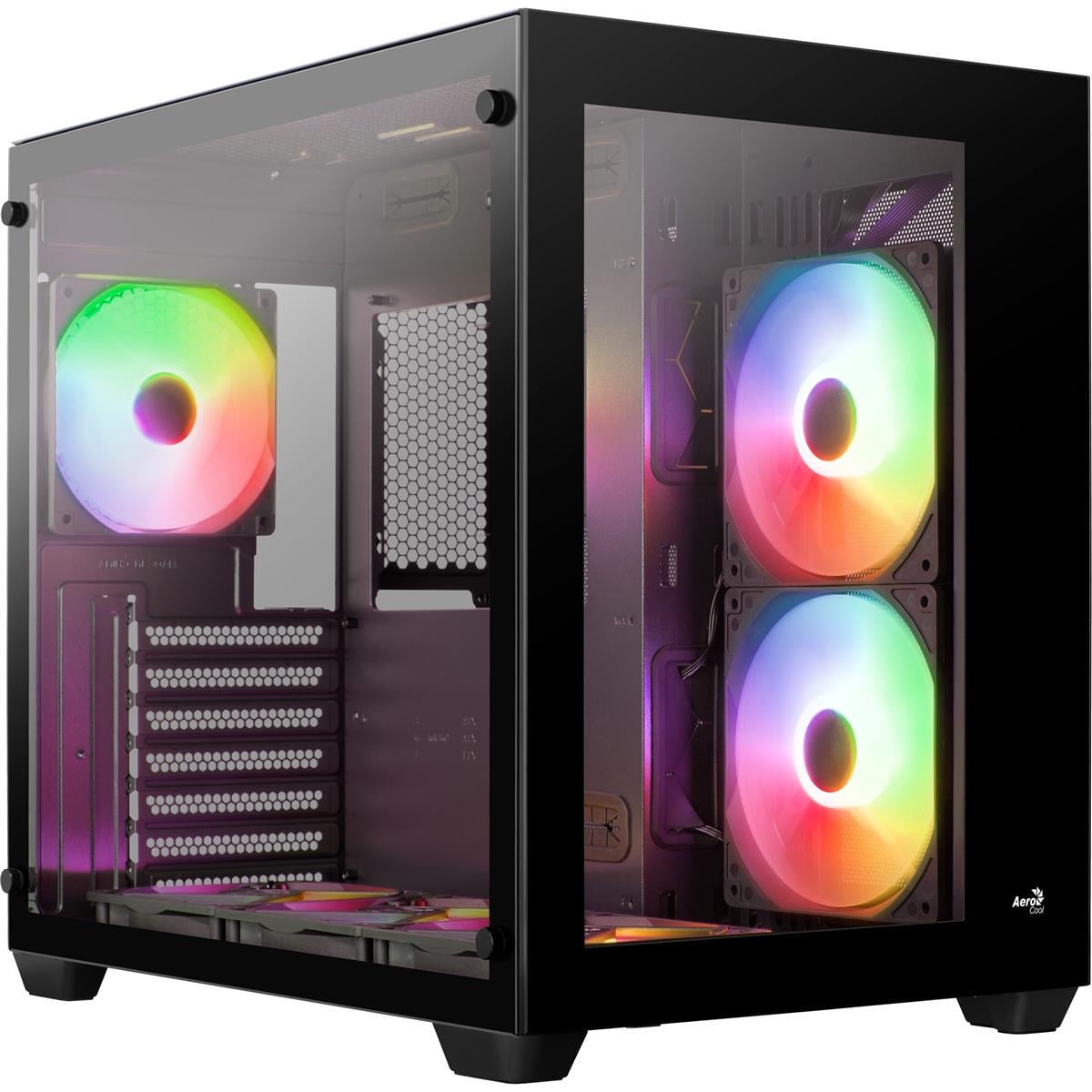 Корпус для ПК AeroCool Dryft-G-BK-v2 Midi-Tower no PSU ATX/MicroATX/Mini-ITX ARGB Black (ACCM-ES01163.11)