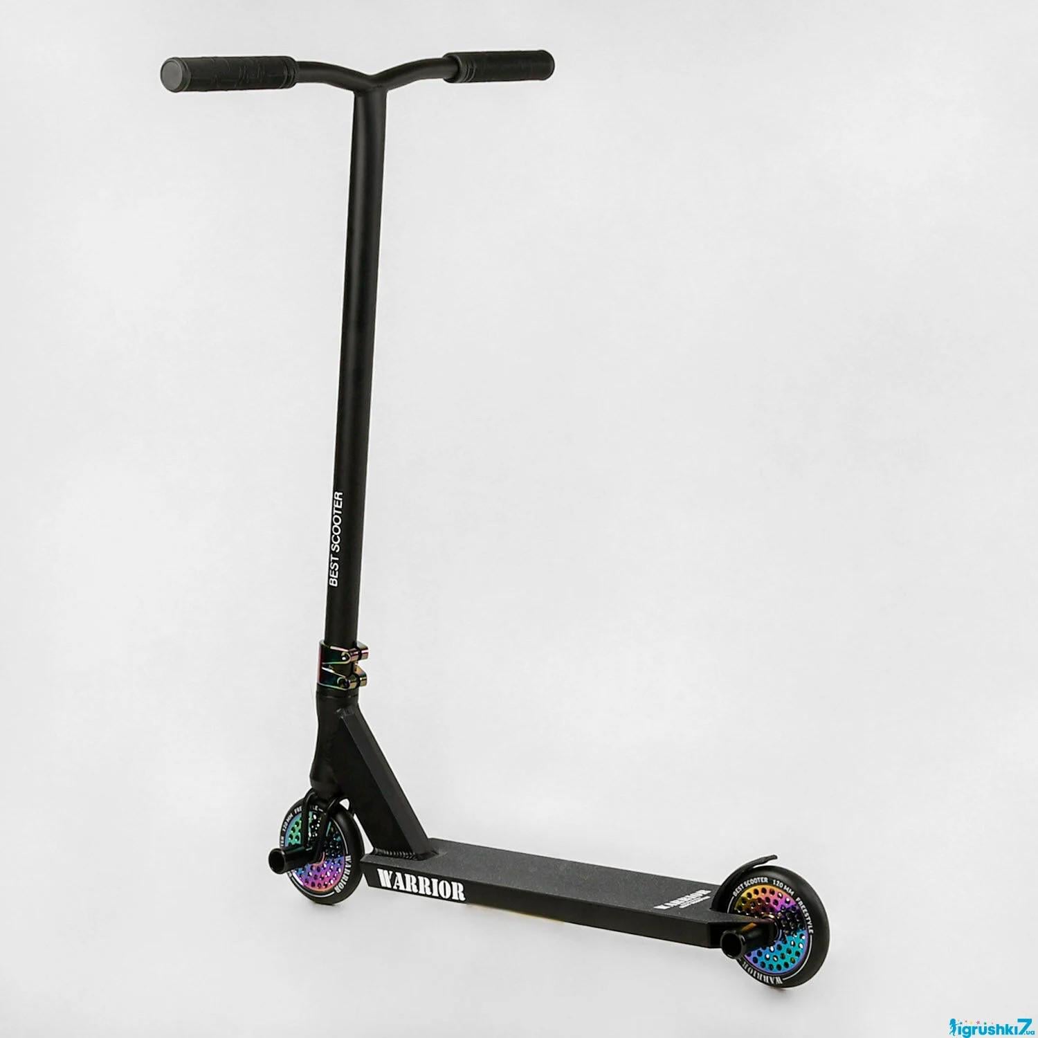 Самокат трюковый Best Scooter Т-60738 Warrior Черный/Бензин Самокат трюковый Best Scooter Т-60738 Warrior Черный/Бензин